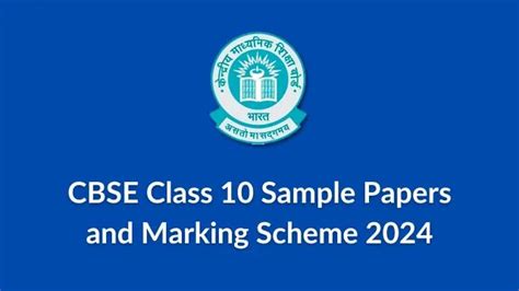 CBSE Class 10 Sample Papers Marking Scheme 2024