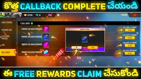 How To Complete Callback Event In Free Fire In Telugu Free Fire