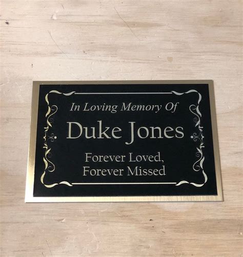 This Is A Custom Engraved 4 X 275 Name Plaque Plate For An Urn Or