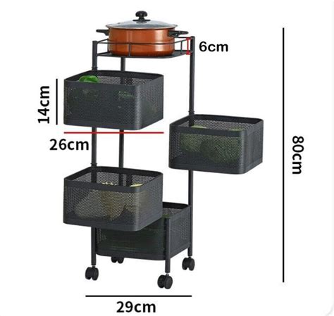 Round And Square Layered Shelf Storage Rack Kitchen Rotating Vegetable