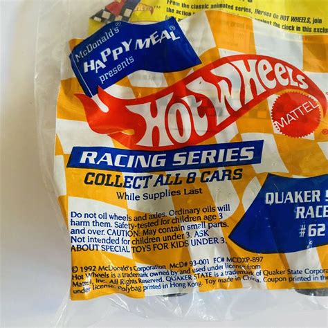 Mcdonalds Happy Meal Mattel Hot Wheels Racing Series Quaker State Racer Etsy