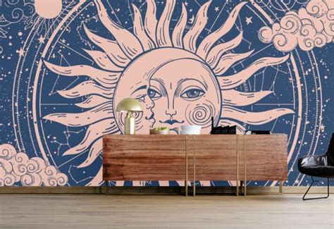 Buy Boho Sun and Moon Wallpaper for Walls Online in India - Magic Decor