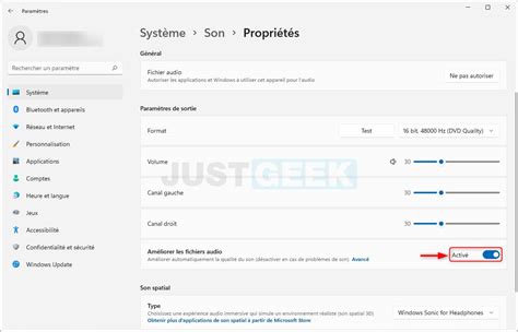 Windows 11 comment améliorer automatiquement la qualité audio sonore
