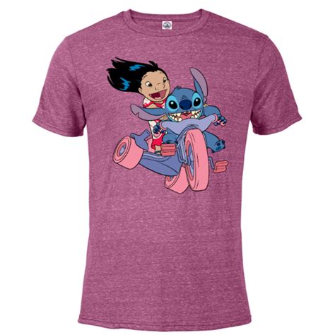 Disney Lilo Stitch Bike Adventure Short Sleeve Blended T Shirt For