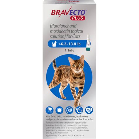 Bravecto Plus Topical Solution For Cats Greater Than 62 138 Lbs 2