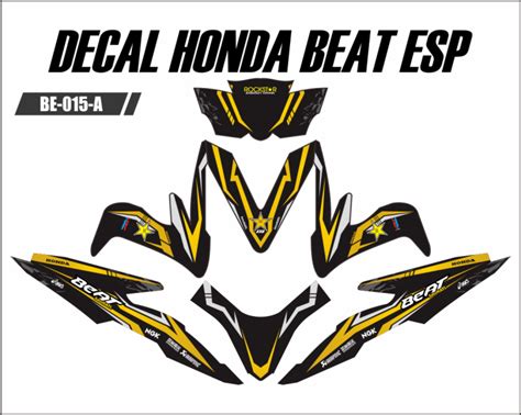 Sticker Dekal Honda Beat Esp Fullbody Motif Gold Rockstar Decal Motor