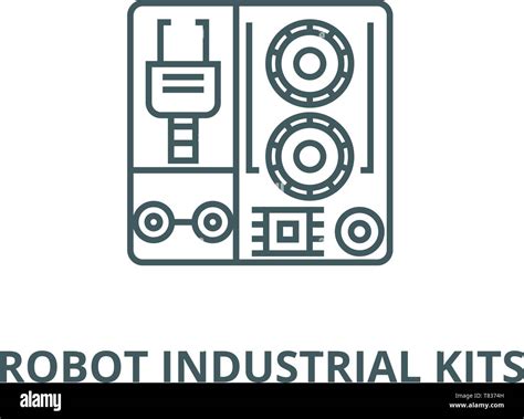 Robot Industrial Kits Vector Line Icon Linear Concept Outline Sign