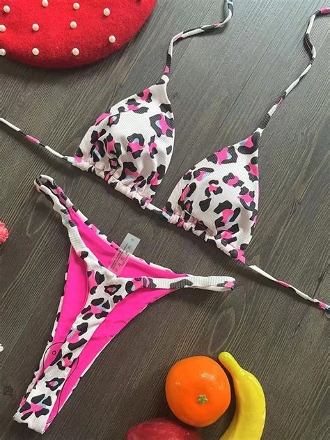 Niki Bikini Pink Leopard Print Maco Swim