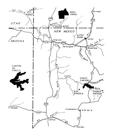 Map of Ancestral Puebloan Sites in US Southwest (Illustration) - World ...