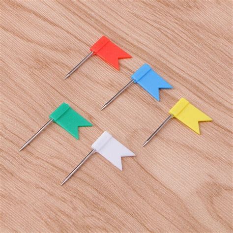 Pcs Flag Marker Map Pins Cork Notice Board Push Pin Assorted Office