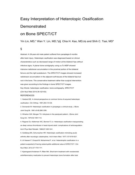 Easy Interpretation Of Heterotopic Ossification Demonstrated On