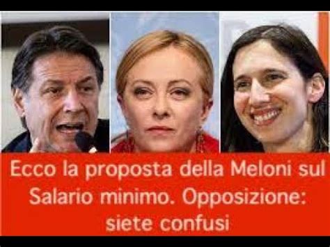 Ecco La Proposta Della Meloni Sul Salario Minimo Opposizione Siete