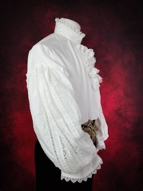 18th Century Clothing Mens Shirtmens White Shirt Mens Lace Shirts