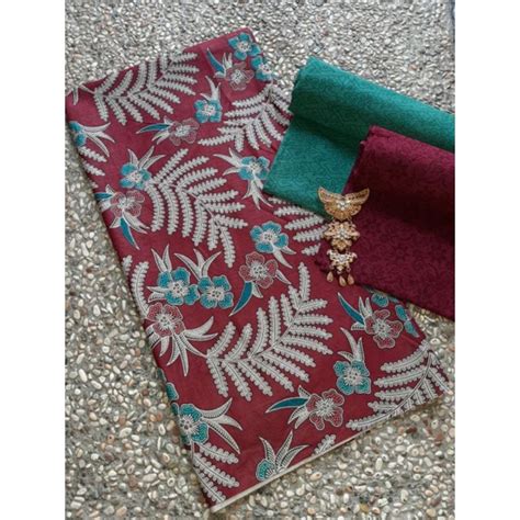 Jual Kain Batik Printing Motif Batik Bunga Daun Pakis Bahan Bridesmaid