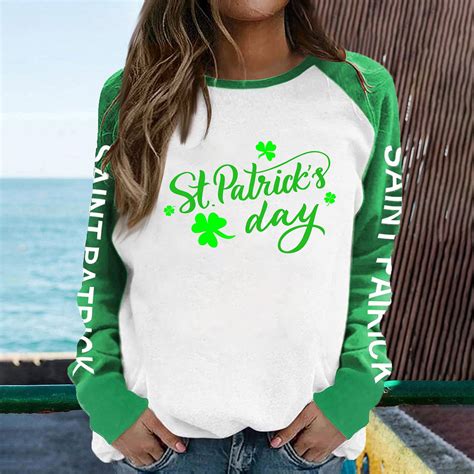 Sksloeg Saint Patricks Day Women Sweatshirt Holiday Casual Sweatshirt