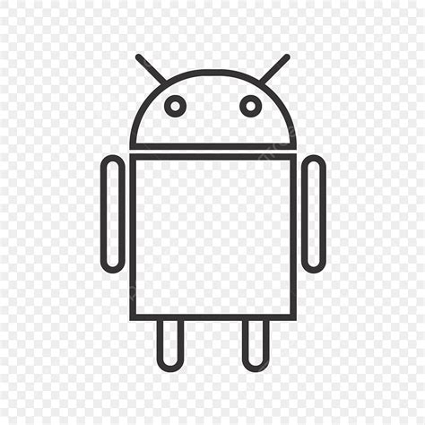 android logo linha icone preto png android logo celular logotipo