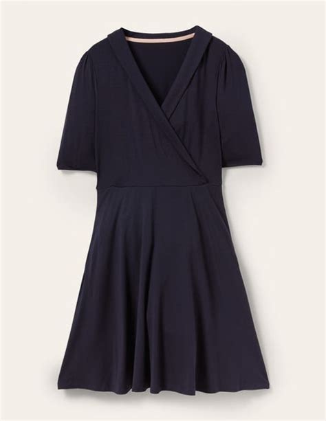 Fixed Wrap Jersey Dress Navy Boden US