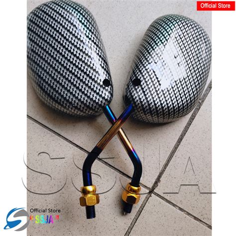 Spion Model Mio Carbon Tangkai Twotone Baut Matic Yamaha Lazada