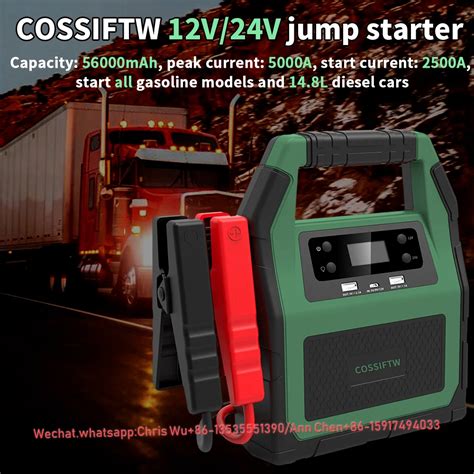 Cossiftw 5000a Peak Jump Starter 12v 24v Outlet With Overload And Short