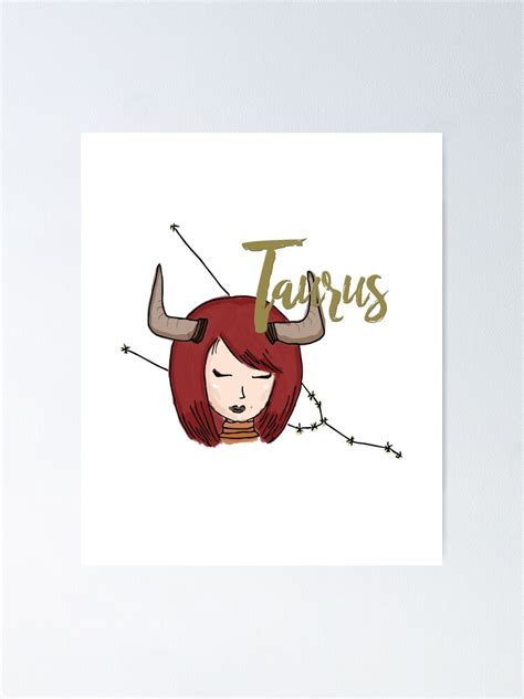 "Taurus Girl ( The Taurean ) Art Zodiac Sign Series " Poster for Sale ...