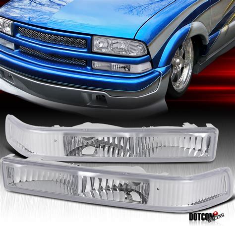 98 04 Chevy S10 Gmc Sonoma Pick Up Chrome Clear Front Bumper Signal Lights Ebay