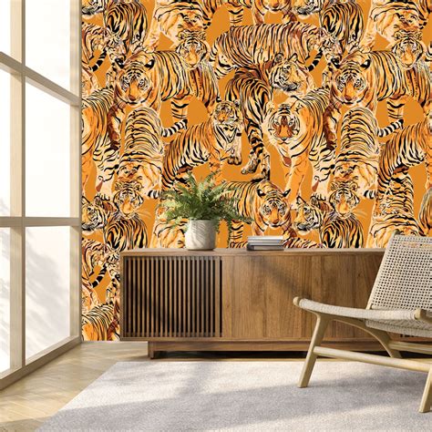 Mighty Tiger Print Wallpaper for Wall - Magic Decor