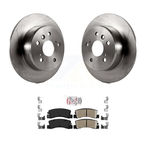 Transit Auto Rear Disc Brake Rotors And Ceramic Pads Kit For Toyota