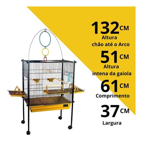 Gaiola Triplex Calopsita Viveiro Ninho Ave Playground Oferta Frete Gr Tis