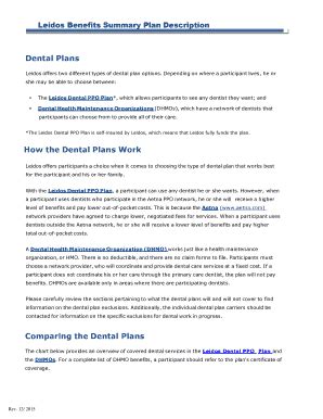 Fillable Online Dental Plan Options Provides Information About The