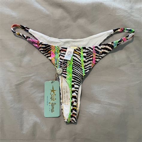 Luli Fama Swim Nwt Luli Fama Small Luli Disco Thong Bikini Bottoms