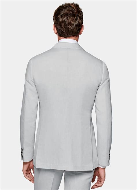 Light Grey Three Piece Havana Suit In Linen Cotton SUITSUPPLY US