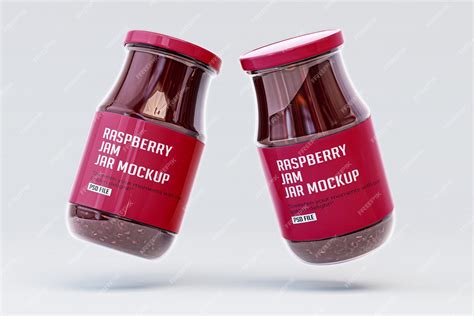 premium psd  floating editable jam jar mockup template