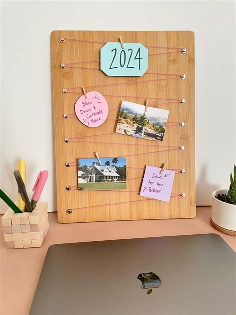 Handcrafted Vision Board For Desk Organizer Wood Display Board Etsy