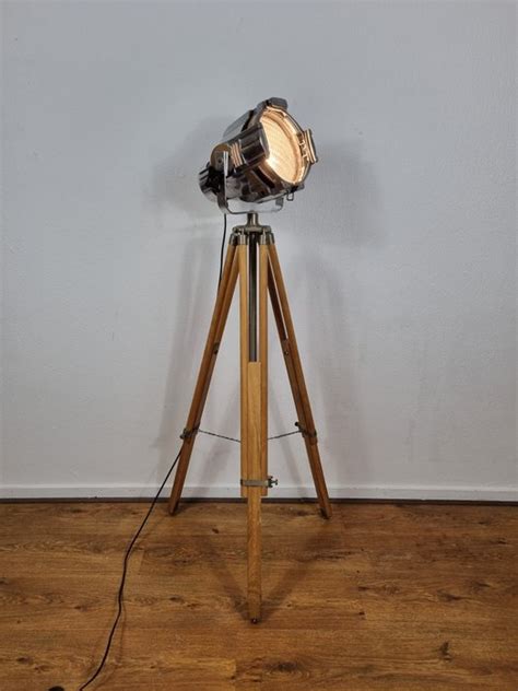 Spotlight Theater Lamp Vloerlamp Aluminium Hout Teak Catawiki