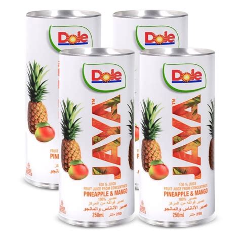 Dole Jaya Pineapple And Mango Juice 4x250 Ml Sharjah Co Operative Society