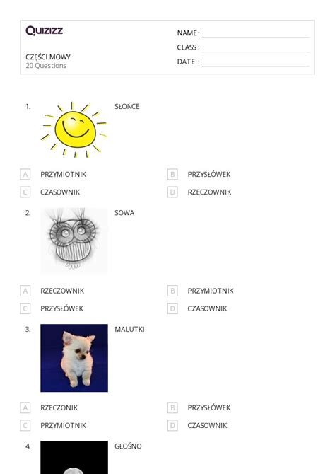 Ponad Cz Ci Mowy Arkuszy Roboczych Dla Klasa W Quizizz Darmowe