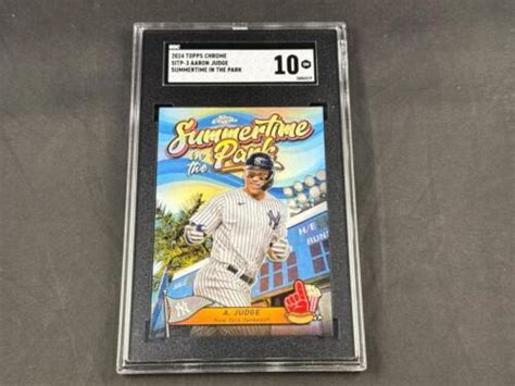 2024 TOPPS CHROME AARON JUDGE SITP 3 SUMMERTIME AT THE PARK YANKEES SGC