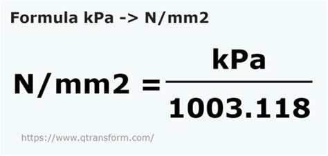 Kilopascal In Newton Quadratmillimeter KPa In N Mm2 Umrechnung KPa