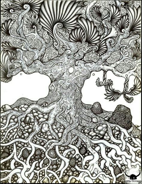 Tree Roots Tangle Art Zentangle Drawings Zentangle Art