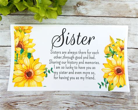 Sunflower Gift For Sister Meaningful Gifts For Sister Etsy