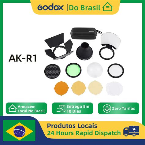 Do Brasil Godox AK R1 Porta Do Celeiro Snoot Filtro De Cor Refletor