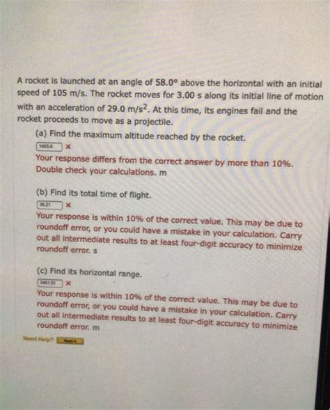 Solved A Rocket Is Launched At An Angle Of 58 0 Above The Chegg