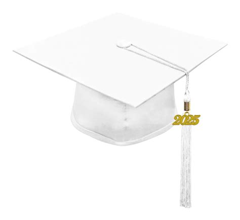 Matte White High School Cap And Tassel Graduation Caps Graduation Cap And Gown