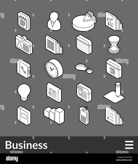 Isometric Outline Icons Set Stock Vector Image And Art Alamy