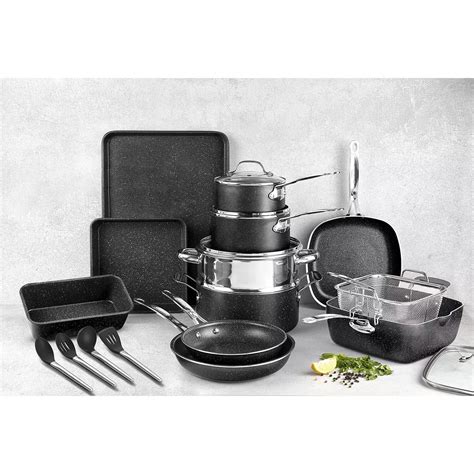 Granitestone 22 Piece Non Stick Aluminum Cookware Set With Utensils