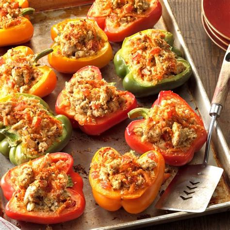 Beef And Rice Stuffed Bell Peppers With Charro Beans Foodies In Texas