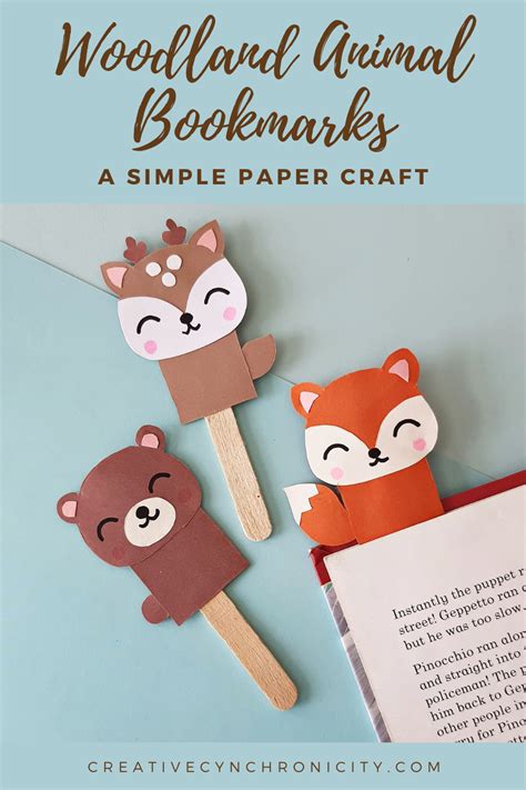 Woodland Animal Bookmarks - Creative Cynchronicity