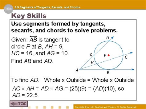 Segments Of Tangents Secants And Chords