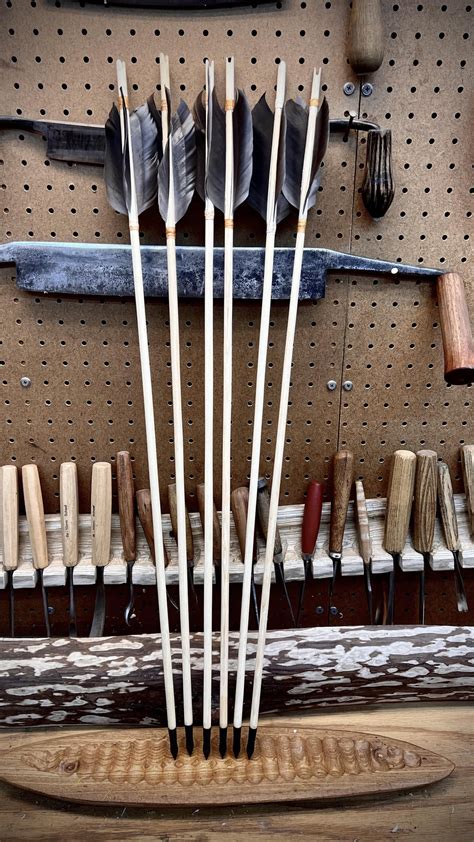 New Arrows Day Whittled Ash Split Shafts Goose Feathers Birch Bark