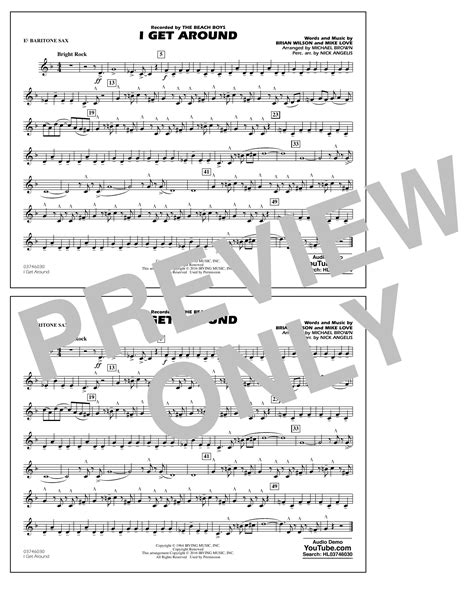 I Get Around Eb Baritone Sax By Michael Brown Sheet Music For